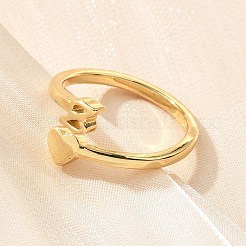 女性用真鍮カフリング  文字L  文字h  内径：15.6mm&nbsp;RJEW-U044-Z