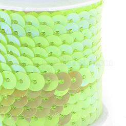 環境に優しいプラスチックスパンコールビーズ  スパンコールビーズ  装飾アクセサリー  ABカラー  フラットラウンド  芝生の緑  6mm  約5m /ロール&nbsp;PVC-Q092-6mm-P85