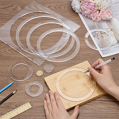 透明アクリルテンプレート9個  クラフト用品  透明  リング  39~255x5mm&nbsp;DIY-BC0015-38B