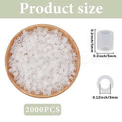 PE DIY メルティビーズ ヒューズビーズ リフィル 2000個  チューブ  透明  5x5mm  穴：3mm&nbsp;DIY-SP0004-73C