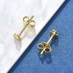 Lock 925 Sterling Silver Micro Pave Clear Cubic Zirconia Stud Earrings for Women&nbsp;EJEW-K307-03A-G