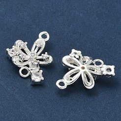 Brass Pave Clear Cubic Zirconia Connector Charms&nbsp;CU-CBAB0CF-02S