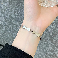 Punk 304 Stainless Steel Bone Link Chain Bracelets for Women&nbsp;WGFA9DF-01