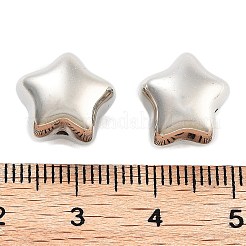 CCBプラスチックビーズ  スター  プラチナ  11x13x10.5mm  穴：1.4mm  約649個/500g&nbsp;CCB-S164-46P