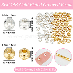80Pcs 2 Colors Brass Beads&nbsp;KK-BBC0013-05