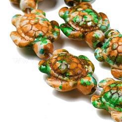 Spray Painted Synthetic Turquoise Beads Strands&nbsp;G-E617-A02-02