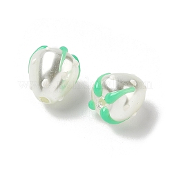 焼き絵の具 焼き絵の具 ガラスビーズ  苺  エナメル  ホワイト  13x12mm  穴：1.6mm&nbsp;LAMP-Z014-02C