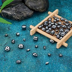 135Pcs 9 Styles Non-magnetic Synthetic Hematite Beads&nbsp;G-CD0001-12