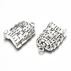 合金のチベット風チャーム  鉛フリー＆カドミウムフリー  テープ  アンティークシルバー  25x16x5.5mm  穴：1.8mm  約166個/500g&nbsp;TIBE-S323-077AS-RS