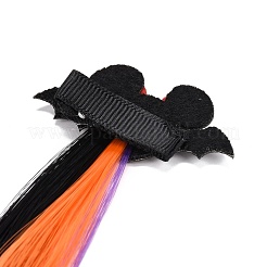 ハロウィンフェルトバットとヘアピースヘアアクセサリー  鉄のワニのヘアクリップ付き  ブラック  400x55x4mm&nbsp;PHAR-B088-01