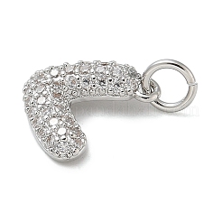 Rack Plating Brass Micro Pave Cubic Zirconia Pendants&nbsp;KK-K392-25P