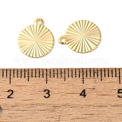 真鍮チャーム  18KGP本金メッキ  フラットラウンド  12x10x0.5mm  穴：1.2mm&nbsp;X-KK-F087-02G-04