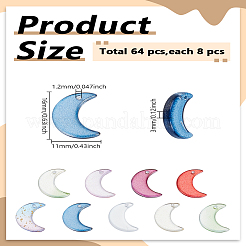 64Pcs 8 Colors Glass Pendants&nbsp;GLAA-LP0001-04