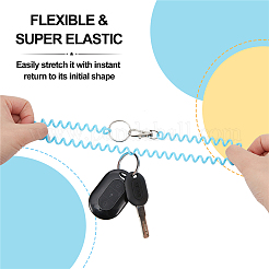 15Pcs 13 Style Plastic Spiral Retractable Spring Coil Keychain&nbsp;KEYC-CP0001-02
