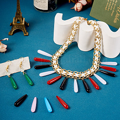 70個7色アクリルパーツ  ヘアピン用  ティアドロップ  ミックスカラー  33x7mm  穴：1.2mm  10個/カラー&nbsp;MACR-TA0001-79