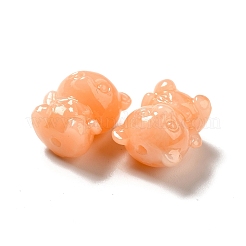 オペーク樹脂ビーズ  クマ  ミックスカラー  13x11.5x10mm  穴：1.6mm&nbsp;RESI-G060-04