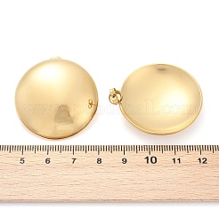304ステンレススチールスタッドピアス  フラットラウンド  14KGP本金メッキ  34mm&nbsp;EJEW-G367-05G