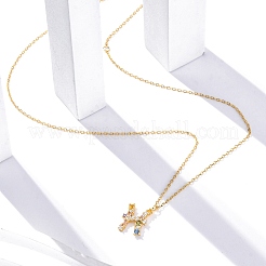 スターリングシルバーのカラフルなキュービックジルコニアの星座ペンダントアズキチェーンネックレス女性用925個  18KGP本金メッキ  魚座  13.74インチ（34.9cm）  ペンダント：10.5~17x8.5~15 mm&nbsp;STER-R009-01G-05