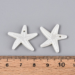 ABSプラスチックパール調ペンダント  ヒトデ  乳白色  20x23x3mm  穴：1.6mm  約1190個/500g&nbsp;OACR-T028-86