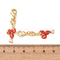Brass Micro Pave Clear Cubic Zirconia and Enamel Pendant Decoration&nbsp;KK-T083-01A-G
