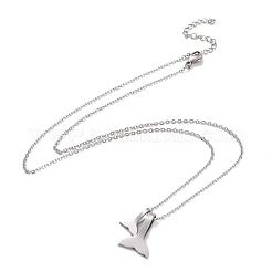 304ステンレススチール製クジラの尾ペンダントネックレス（女性用）  ミックスカラー  17.83インチ（45.3cm）&nbsp;NJEW-G019-03