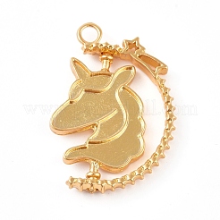 Alloy Open Back Bezel Pendants&nbsp;PALLOY-WH0067-94G