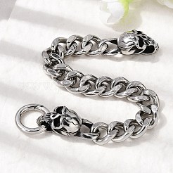 304 Stainless Steel Cuban Link Chains Bracelets for Unisex&nbsp;BJEW-A092-06B-P