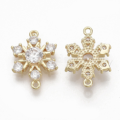 Brass Micro Pave Clear Cubic Zirconia Links&nbsp;X-ZIRC-Q021-059G-NF