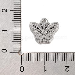 銀合金チャーム  蝶  12x13.5x1.5mm  穴：1.2mm&nbsp;PALLOY-U003-08A-S