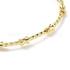 Rack Plating Brass Drum Beaded Open Cuff Bangle for Women&nbsp;BJEW-E073-07G