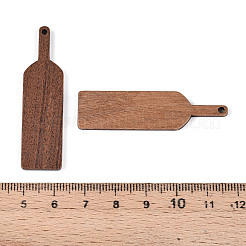 ウォールナットウッドペンダント  ワインボトル形状  キャメル  49.5~50x13~13.5x2~3mm  穴：1.6mm&nbsp;WOOD-T032-27