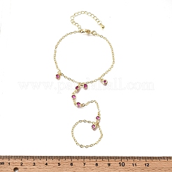 Brass Micro Pave Cubic Zirconia Mittens Bracelets&nbsp;BJEW-C156-01G-02