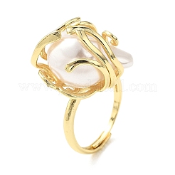 ABS Plastic Pearl Finger Rings&nbsp;RJEW-L128-01G