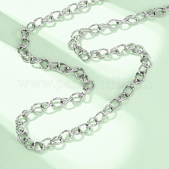 6mm 304ステンレススチール製キューバンリンクチェーンネックレス（女性用）  変色しない  ステンレス鋼色  18-1/4インチ（46.4cm）&nbsp;NJEW-B145-01P