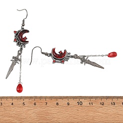 Alloy Rhinestone & Glass Teardrop Dangle Earrings&nbsp;EJEW-JE07513