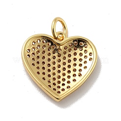 Heart Brass Micro Pave Cubic Zirconia Pendants&nbsp;KK-G419-23G-01