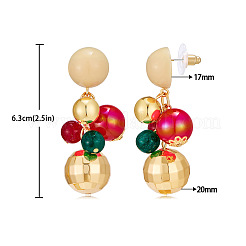 Christmas Alloy & Acrylic Dangle Stud Earrings&nbsp;FS-WGD2D1A-01