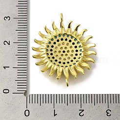 Rack Plating Brass Micro Pave Colorful Cubic Zirconia Sun Links Connector Charms&nbsp;KK-H485-26G