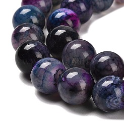 天然石瑪瑙ビーズ連売り  ラウンド  染め＆加熱  ミックスカラー  10~10.5mm  穴：1.4mm  約38個/連  15.08~15.20''（38.3~38.6センチメートル）&nbsp;G-B079-A04-03