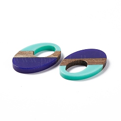 Opaque Resin & Walnut Wood Pendants&nbsp;RESI-M027-02A