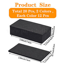 20個 2スタイル EVAクラッシュパッド  冷蔵庫のウェーブホイールのローラーのベース  ブラック  76x40x3~20mm  10個/スタイル&nbsp;AJEW-CN0004-84B