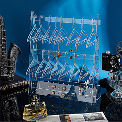 Coat Hanger Shaped Acrylic Earring Display Stands&nbsp;EDIS-WH0029-90