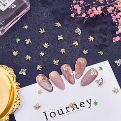 7-style Custom Maple Leaf Alloy Rhinestone Nail Art Studs Cabochons&nbsp;MRMJ-WH0072-74