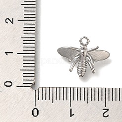 変色防止304ステンレススチールチャーム  ミツバチのチャーム  ステンレス鋼色  11x14.5x6.8mm  穴：1.4mm&nbsp;STAS-P371-107P