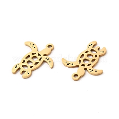 ステンレスペンダント201個  ウミガメチャーム  ゴールドカラー  17.5x15x0.9mm  穴：1.4mm&nbsp;STAS-K251-068G