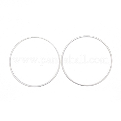 真鍮製フレームコネクター  長持ちメッキ  丸いリング  925銀メッキ  45x1mm  内径：43mm&nbsp;LS-KK-Y003-03M-S