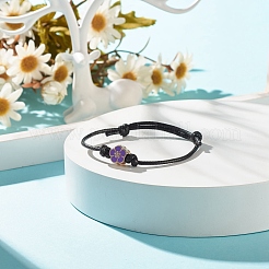 梅の花アクリルエナメルビーズコードブレスレット  女性のための調節可能なブレスレット  ミックスカラー  内径：1-5/8~3-1/8インチ（4.1~7.8cm）&nbsp;BJEW-JB07851