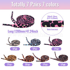 7 Pairs 7 Colors Polyester Cord Shoelace&nbsp;FIND-TA0009-65