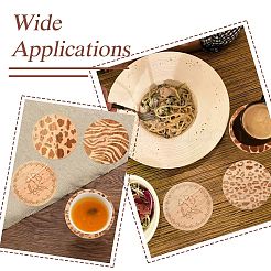 5Pcs 5 Colors Wood Coaster&nbsp;AJEW-CJ0001-67
