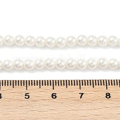 ラウンドシェルパールビーズ連売り  マット面  洗練された  貝殻色  4.5mm  穴：0.8mm  約104個/連  16.18''（41.1センチメートル）&nbsp;BSHE-XCP0001-40A